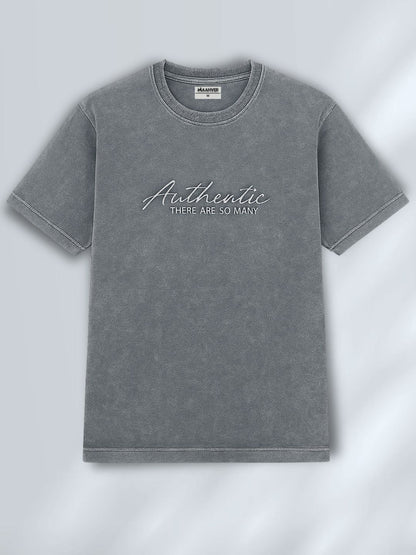 Men’s Vintage Charcoal Washed T-Shirt – Embroidered maanver clothing