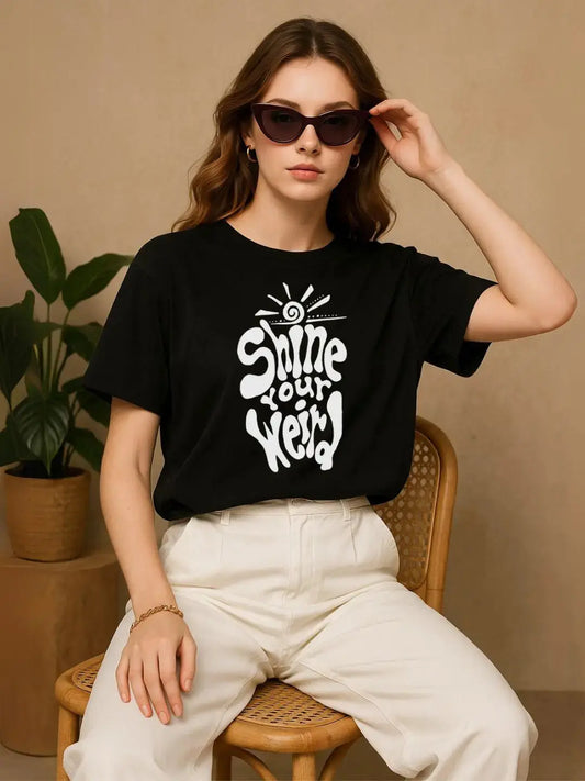 Black Printed Over Sized T-Shirt maanver clothing