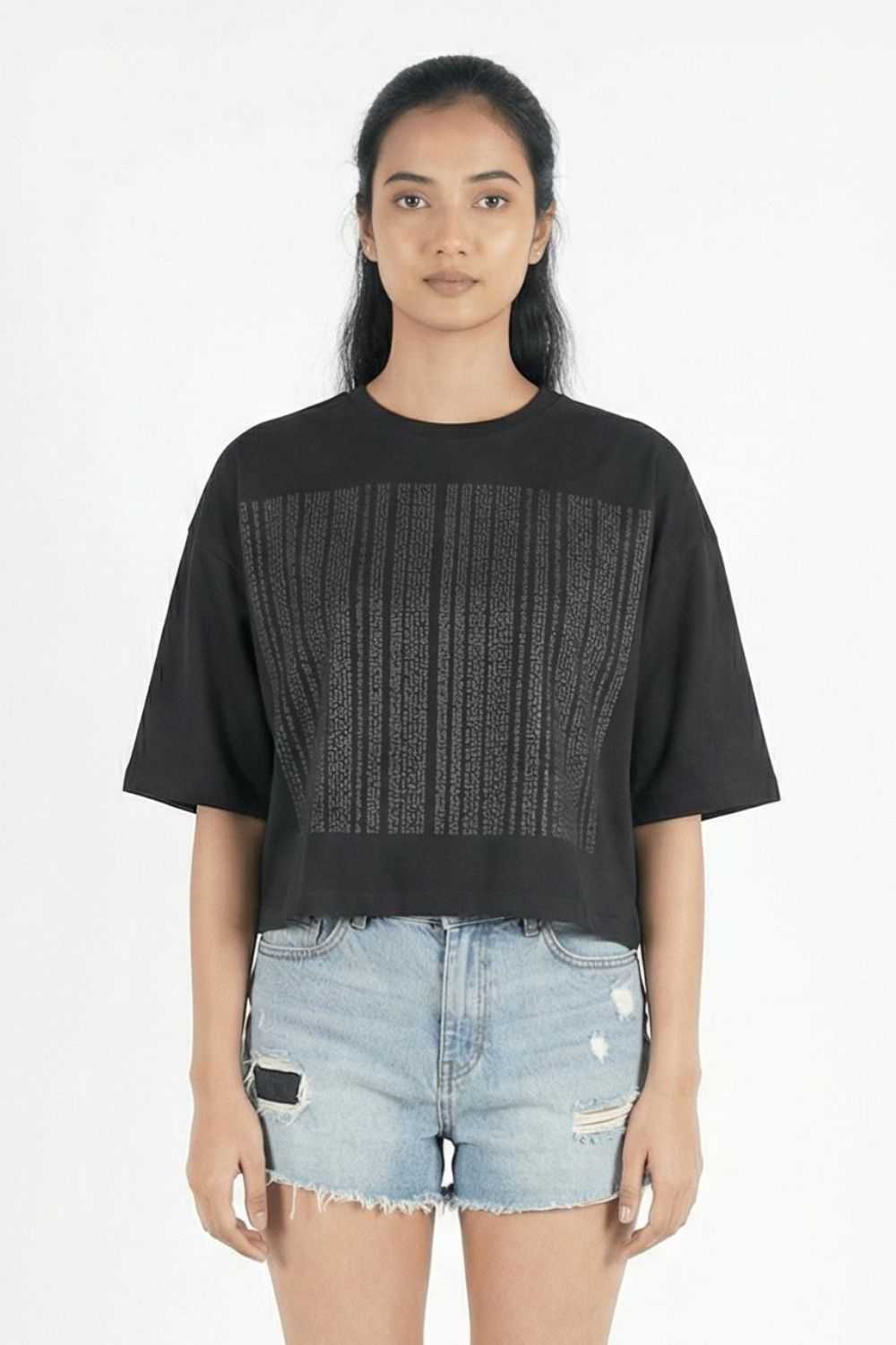 Black Crop Top Party Wear maanver clothing