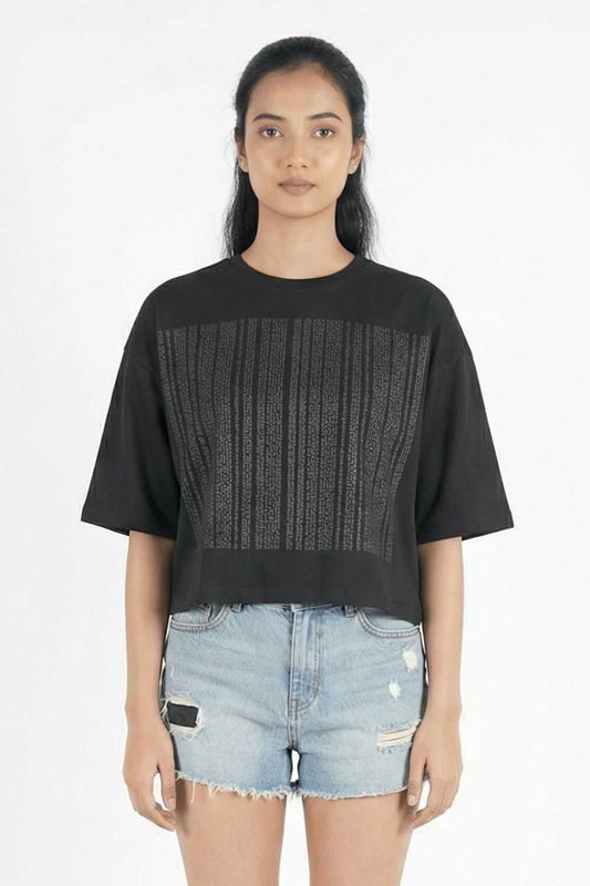 Black Crop Top Party Wear maanver clothing