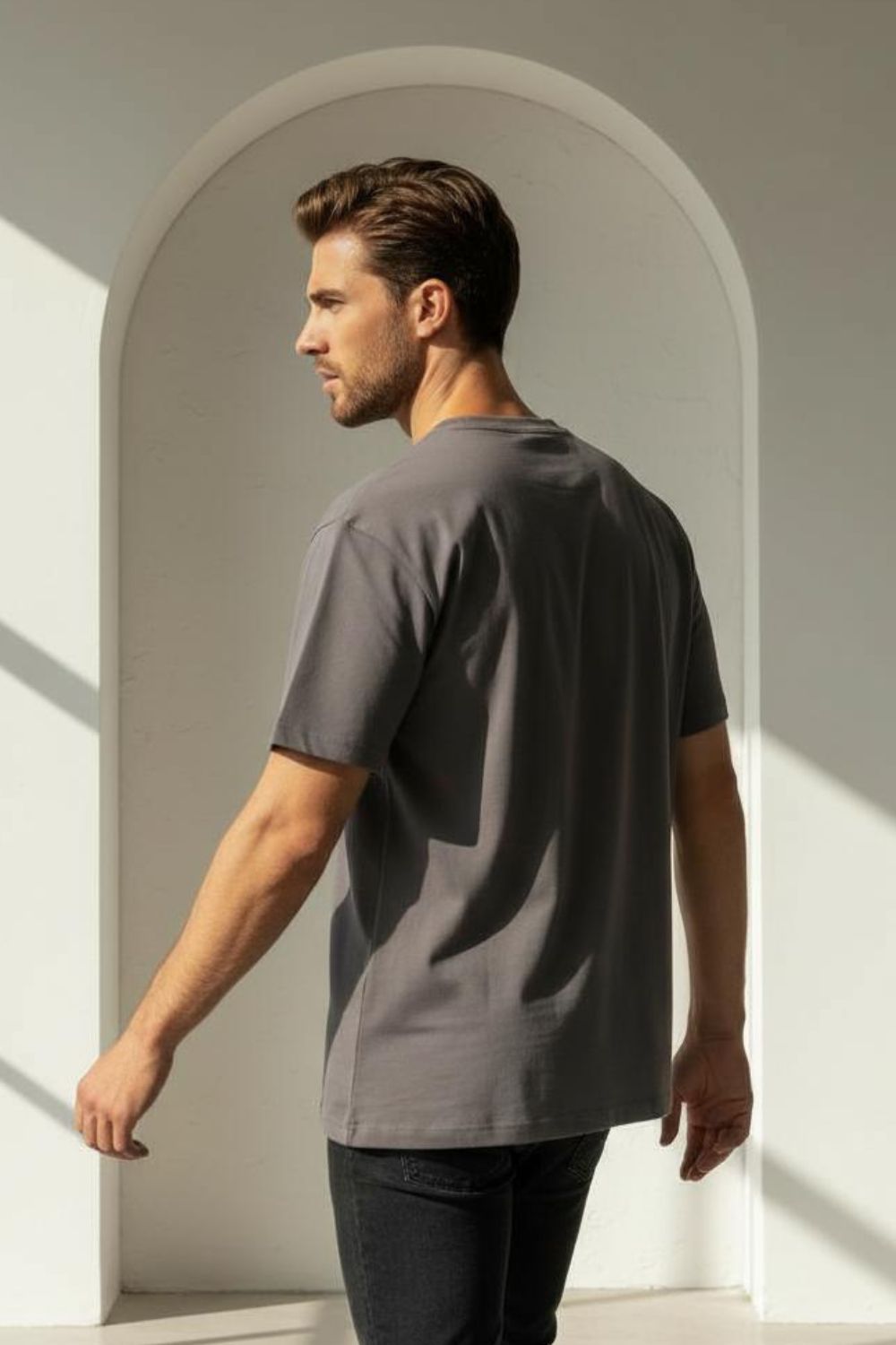 Unisex  Casual Tee - Stone Grey Maanver.com