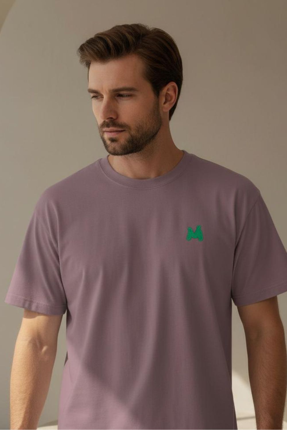Dusty Rose Crew Neck T-Shirt Maanver.com