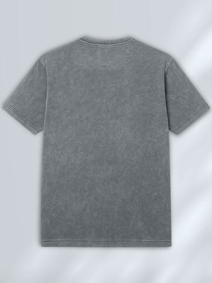 Men’s Vintage Charcoal Washed T-Shirt – Embroidered maanver clothing
