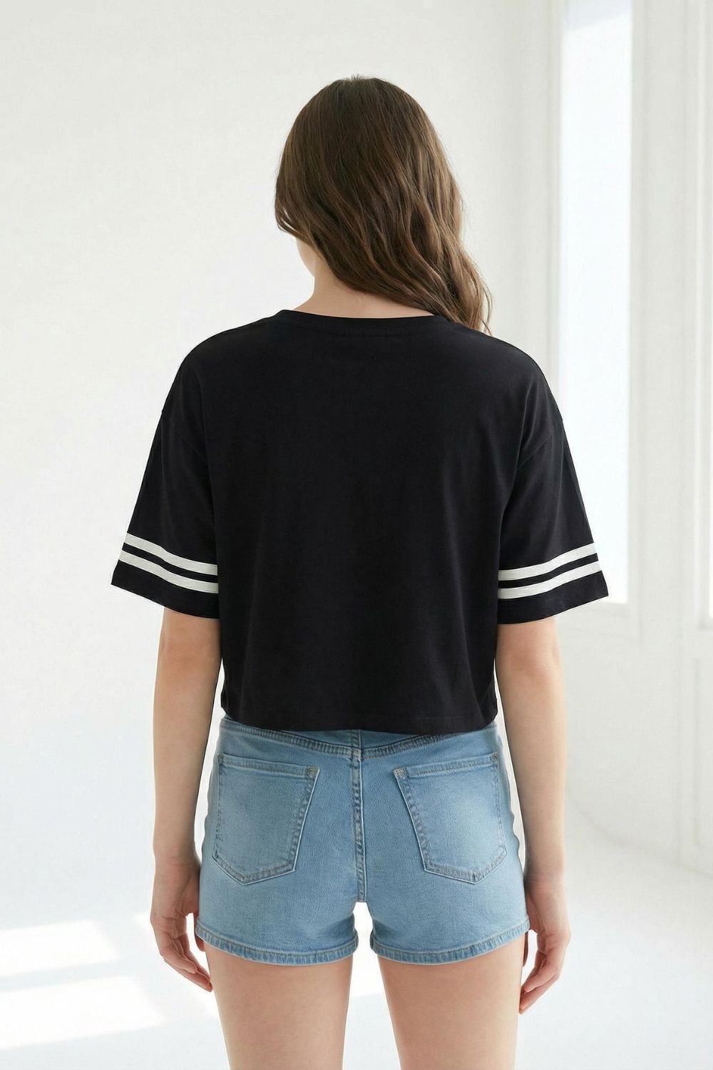 Super Cool Black Crop Top T-Shirt maanver clothing