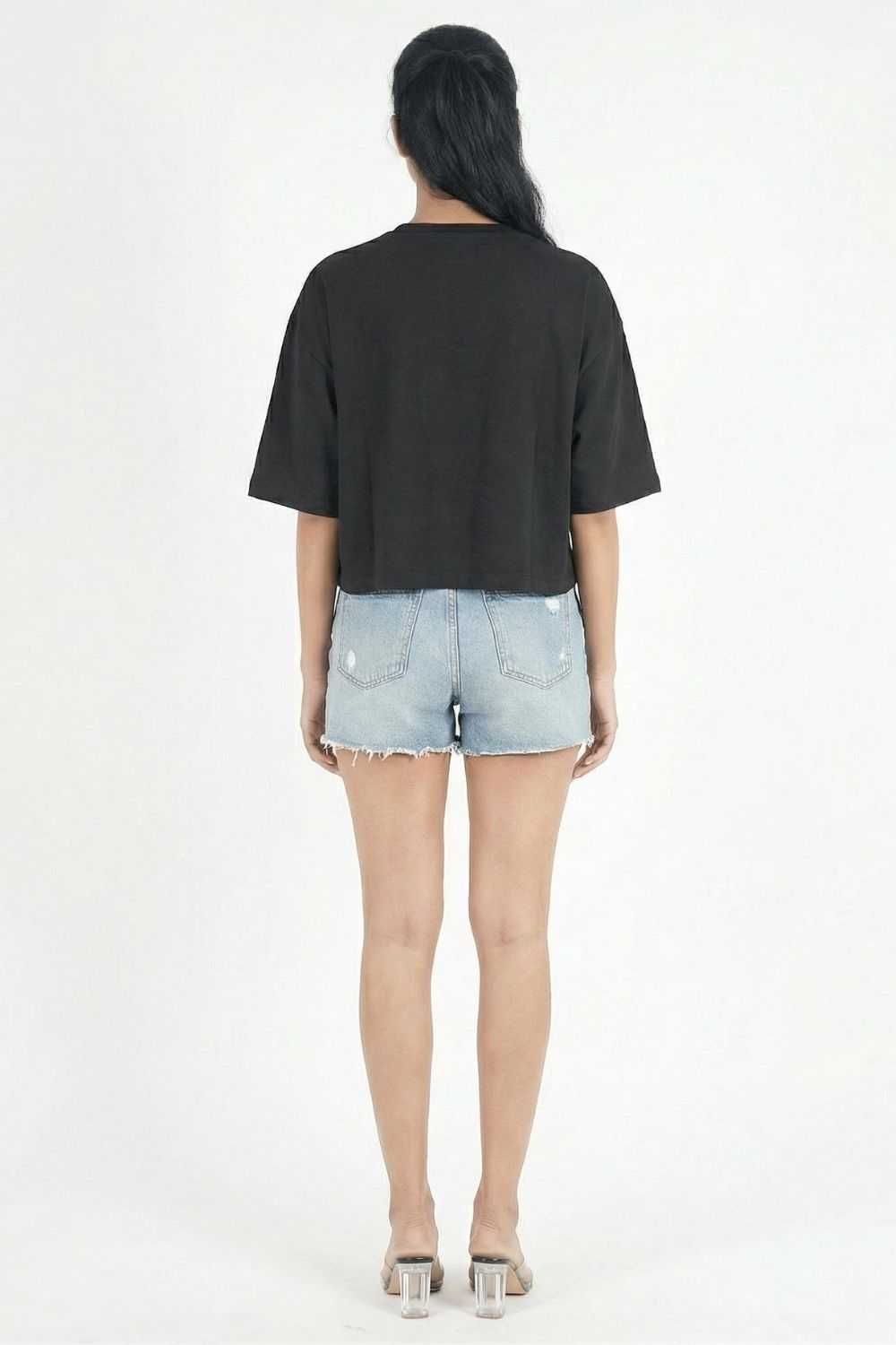 Black Crop Top Party Wear maanver clothing