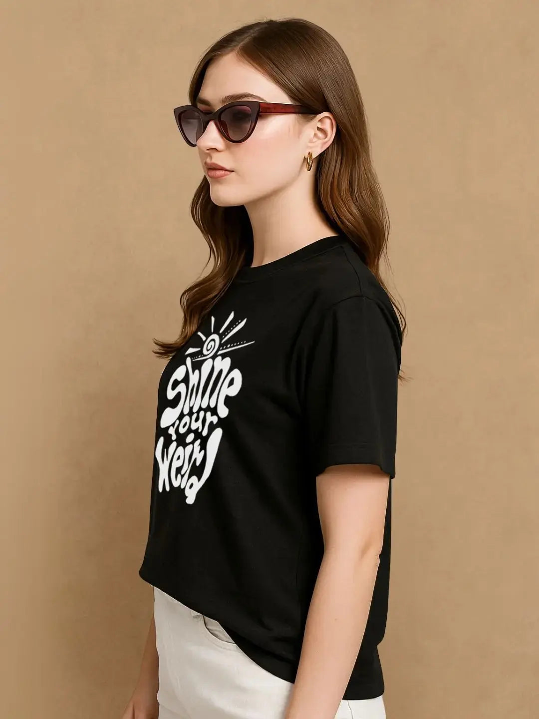 Black Printed Over Sized T-Shirt maanver clothing