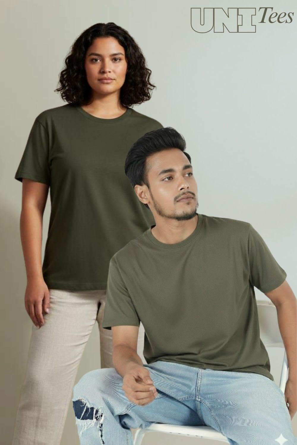 Olive Green Crew Neck T-Shirt | Maanver Maanver.com