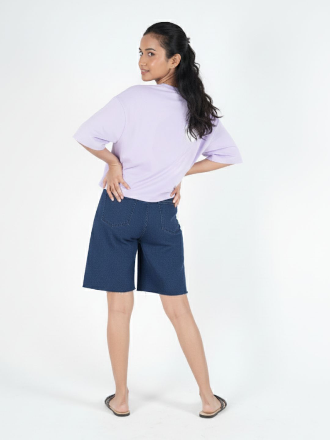 Lavender Crop Top  Printed Tees maanver clothing